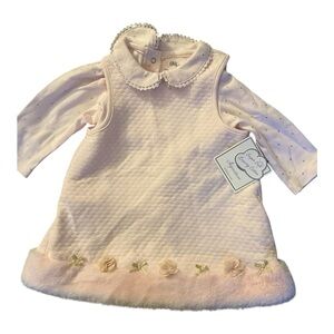Little Me Pink and Gold Baby Dress NWT
